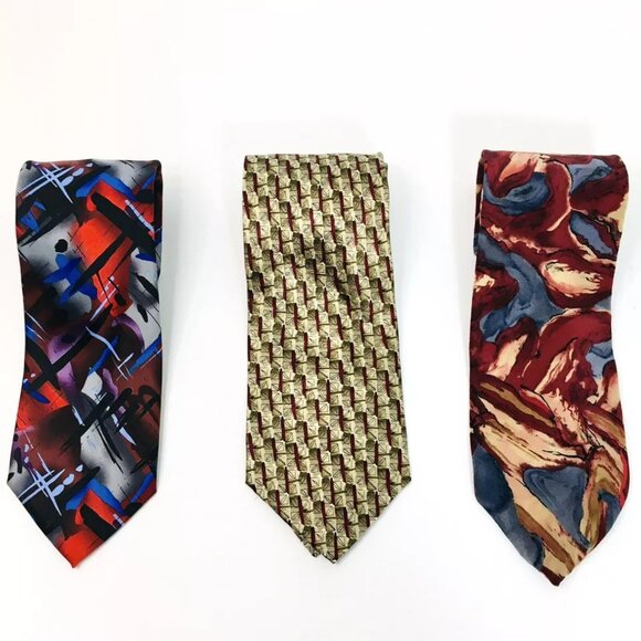 Jerry J. Garcia Lot Of 3 Men’s Ties Mixed Collections Grateful Dead Rock
